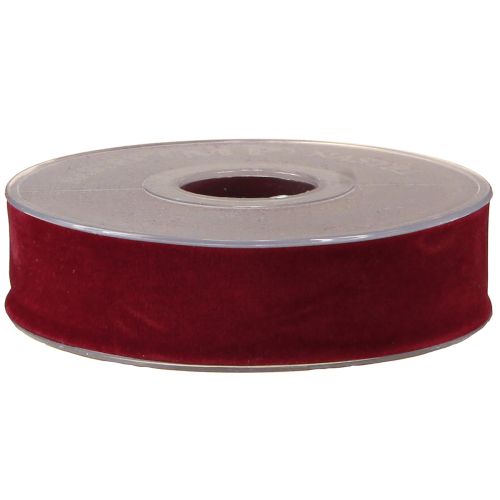 Floristik24 Samtband Bordeauxrot Schmuckband Rotes Band 25mm 7m