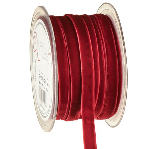 Floristik24 Samtband Dekobänder Velvet Band Bordeaux 10mm 20m