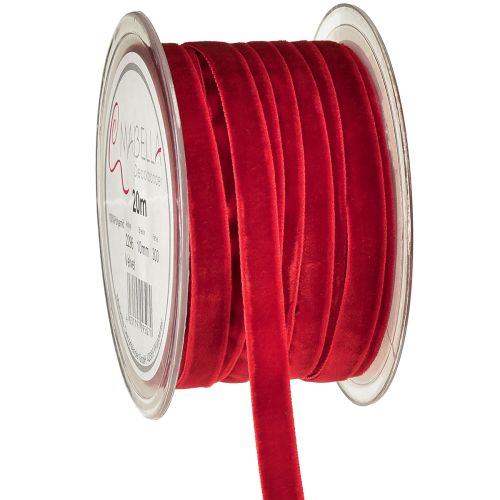 Floristik24 Samtband Dekoband Velvet Band Rot 10mm 20m