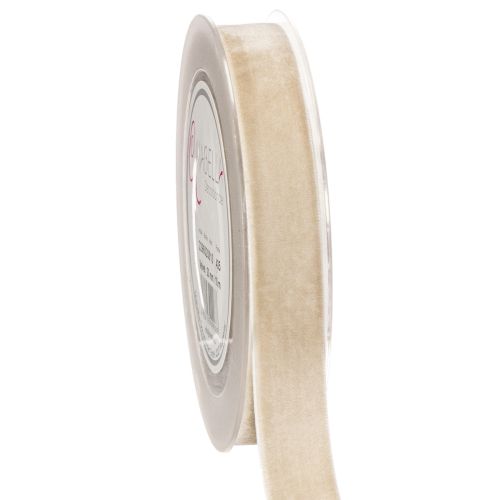 Geschenkband Samtband Beige 20mm 10m für Verpackung und Dekoration