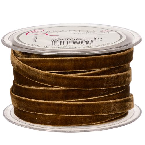 Dekoband Samt Braun 10mm x 20m Rolle | Floristik24.ch