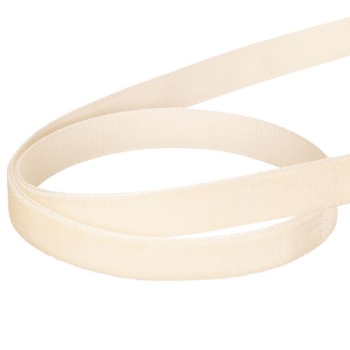 Samtband Creme 10mm auf Rolle 20m aus Polyamid für Basteln und Dekoration | Floristik24.ch