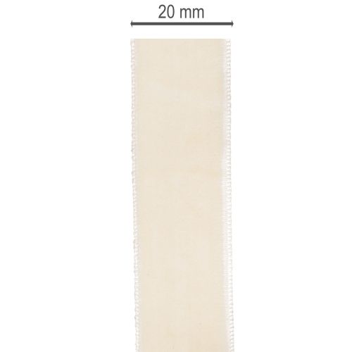 Cremefarbenes Samtband 20mm x 10m für Geschenke und Dekoration | Floristik24.ch