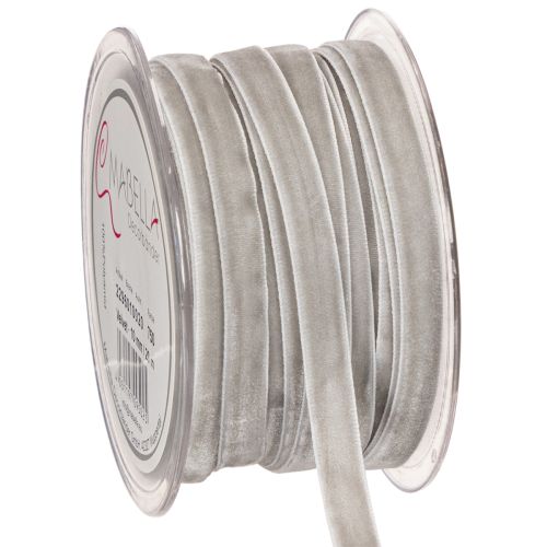 Samtband Grau 10mm x 20m für Dekorationen online kaufen | Floristik24.ch