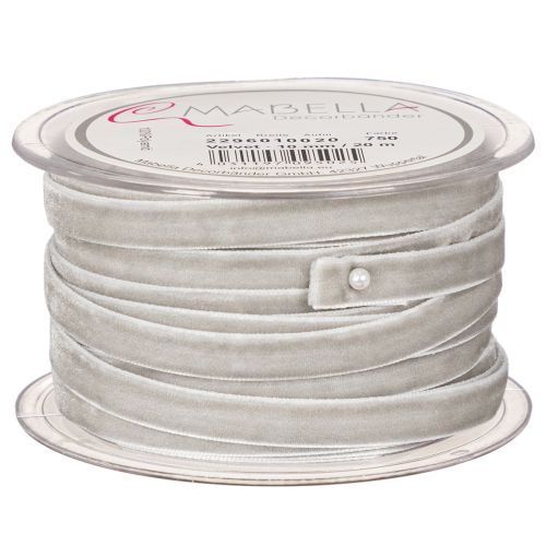 Samtband Grau 10mm x 20m für Dekorationen | Floristik24.ch