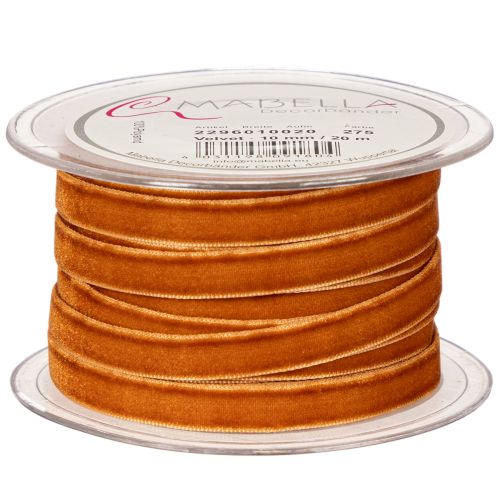 Dekoband Samt Orangebraun Terra 10mm x 20m | Floristik24.ch