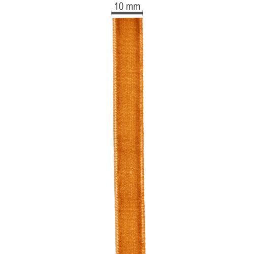 Dekoband Samt Orangebraun Terra 10mm x 20m | Floristik24.ch