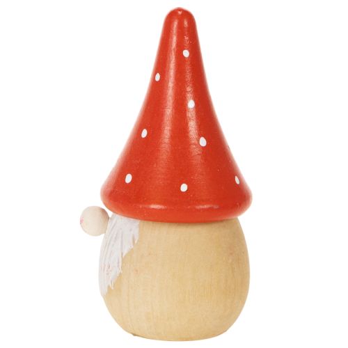 Mini-Wichtelfiguren aus Holz, 10 cm, Rot-Weiss, 6er-Set, Tisch- und Wohnraumdekoration | Floristik24.ch