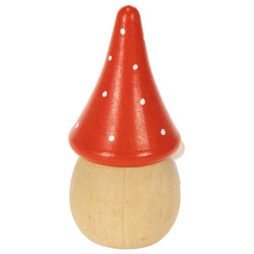Mini-Wichtelfiguren aus Holz, 10 cm, Rot-Weiss, 6er-Set, Tisch- und Wohnraumdekoration | Floristik24.ch