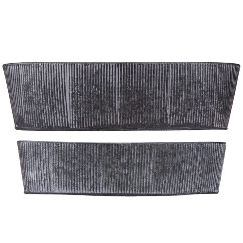 Artikel Schale Oval Metall Schwarz Grau Vintage 32,5/37cm Set 2St