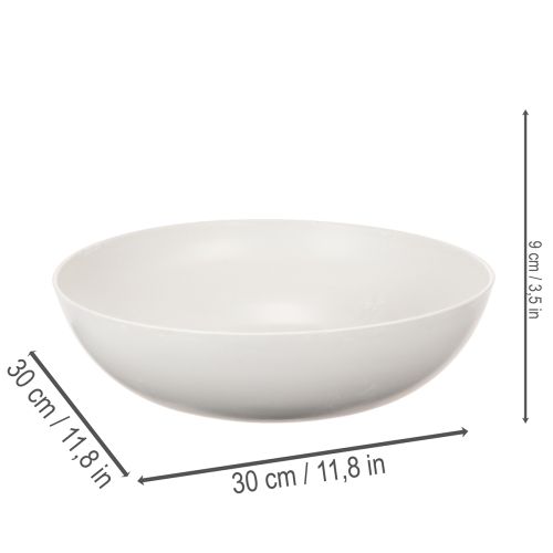 Runde Dekoschale Kunststoff 30 cm Hellgrau | Floristik24.ch