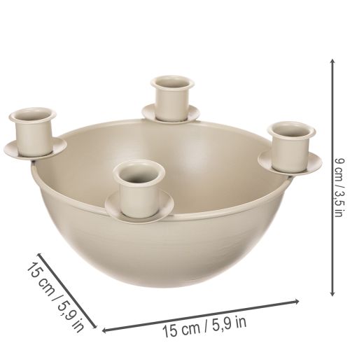 Kerzenschale Adventskranz Kunststoff Beige 15cm | Floristik24.ch