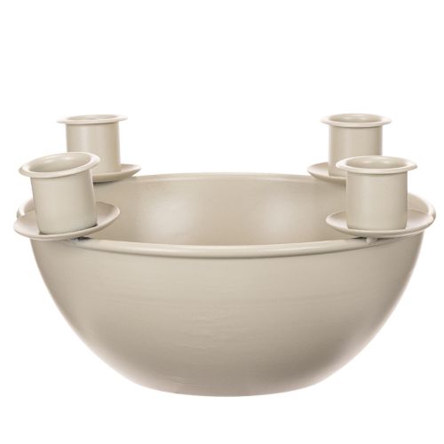 Kerzenschale Adventskranz Kunststoff Beige 15cm | Floristik24.ch