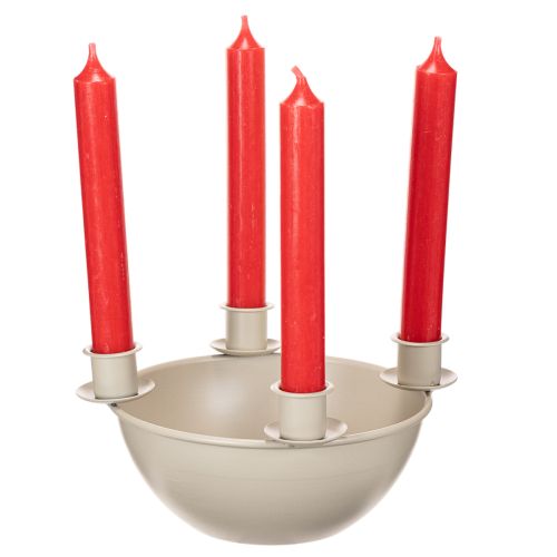 Kerzenschale Adventskranz Kunststoff Beige 15cm | Floristik24.ch