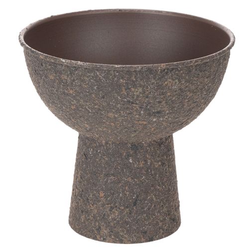 Runde Pflanzenschale aus Metall mit Sockel 18 cm Braun Anthrazit