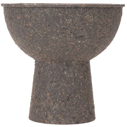 Runde Pflanzenschale aus Metall mit Sockel 18 cm Braun Anthrazit | Floristik24.ch