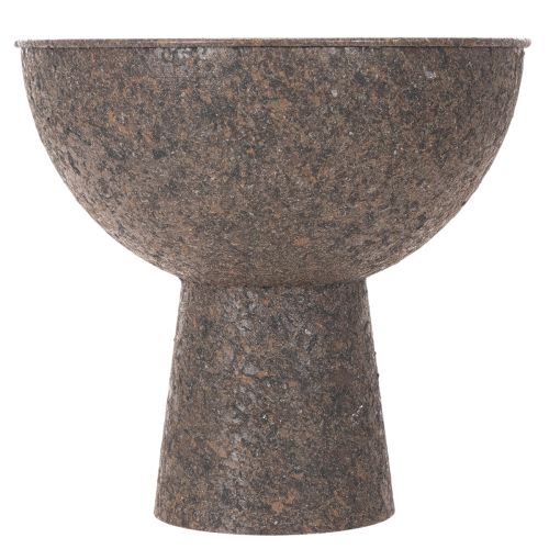 Pflanzschale auf Fuss aus Metall 25 cm in Braun | Floristik24.ch