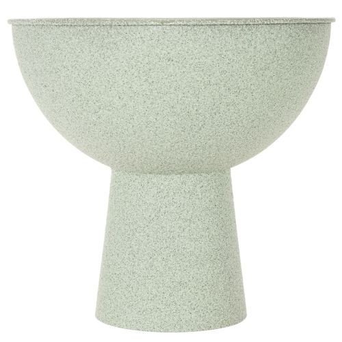 Schale mit Standfuss aus Metall 25 cm in graugrüner Granitoptik für Innenräume | Floristik24.ch