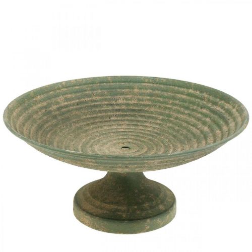 Floristik24 Schale mit Fuß, Deko-Schale, Metallgefäß Antikoptik Ø26cm H12cm