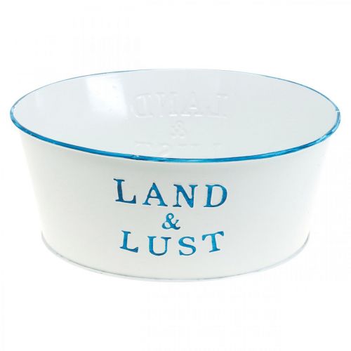 Blumenschale rund Pflanztopf Weiß Übertopf Metall 25×10cm