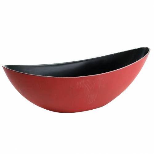 Floristik24 Deko-Schale Oval Rot, Schwarz 38,5cm x 12,5cm H10cm