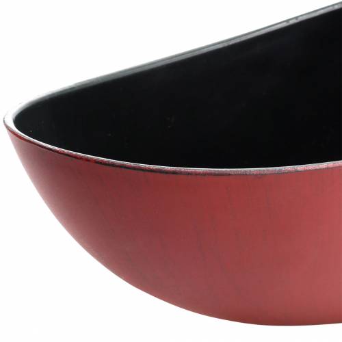 Deko-Schale Oval Rot, Schwarz 38,5cm x 12,5cm H10cm
