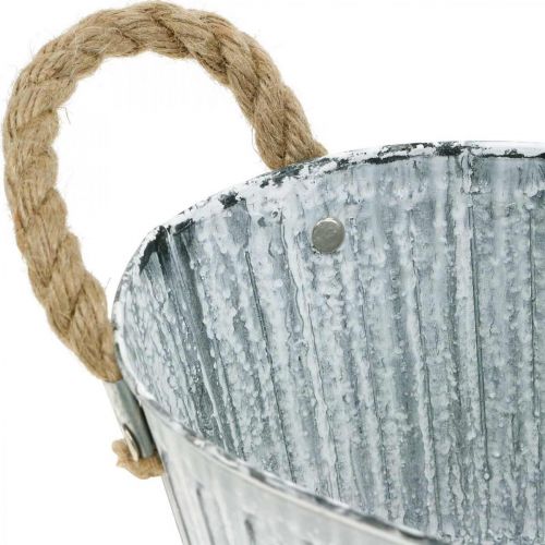 Floristik24 Pflanzgefäß mit Henkeln, Blumenschale aus Metall, Deko-Schale zum Bepflanzen L28cm