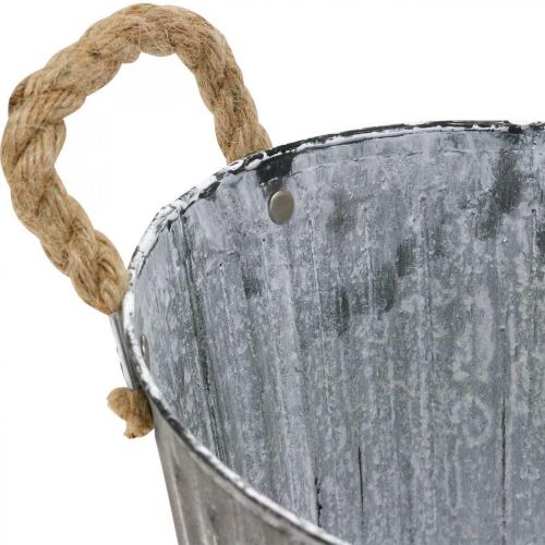 Floristik24 Schale zum Bepflanzen, Blumenschale mit Henkeln, Pflanzgefäß aus Metall L30,5cm