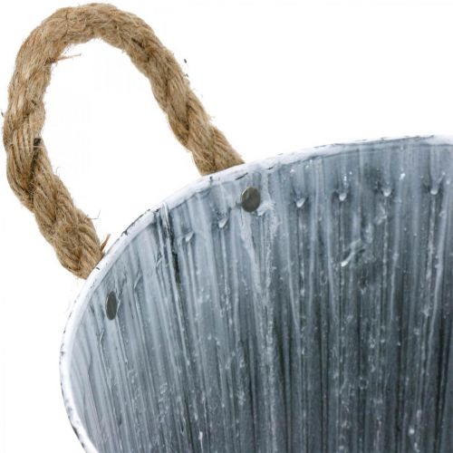 Floristik24 Pflanzschale aus Metall, Blumenschale, Pflanztopf mit Henkeln Ø28cm