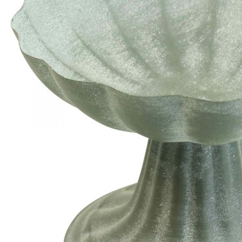 Floristik24 Deko Schale mit Fuß Metallschale Vintage H12cm Ø17cm