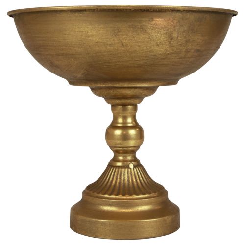 Floristik24 Schale mit Fuß Dekoschale Metall Schale Gold Ø25,5cm H24cm