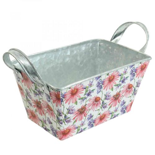 Floristik24 Jardiniere Frühling Blumenkasten Metall Deko 20×12,5×10cm