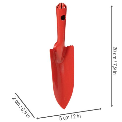 Blumenkelle aus Stahl, 20 cm, rot, Pflanzschaufel für Gartenarbeiten | Floristik24.ch