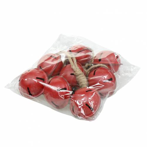 Floristik24 Schellen mit Stern am Band zum Hängen Rot L30cm 2St