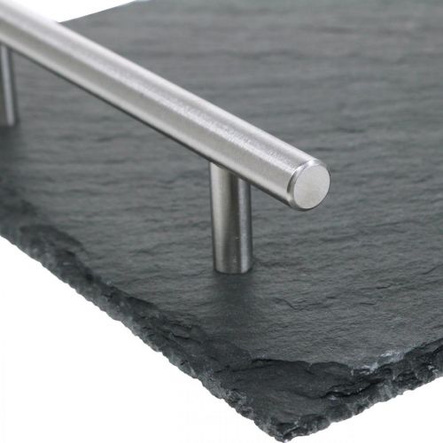 Floristik24 Schieferplatte mit Griffen, Dekotablett, Servierplatte 30x20cm