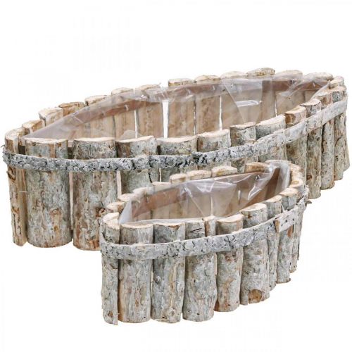 Floristik24 Pflanzschale, Pflanzkasten Holz, Jardiniere L37,5/28cm H10/9cm 2er-Set