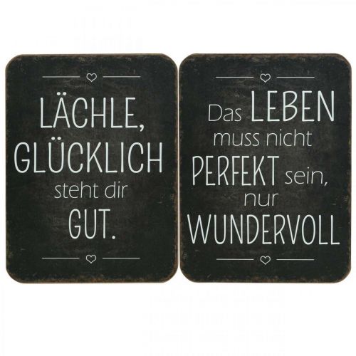Floristik24 Aufsteller Holzschild mit Spruch Dekoschilder 20cm×15cm 2St