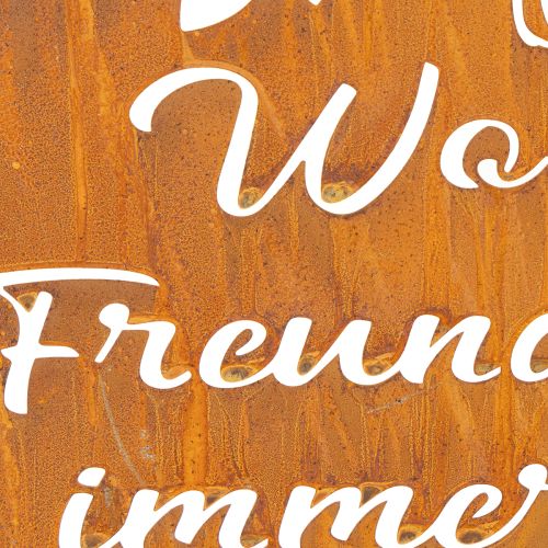 Schild aus Metall mit Spruch und Vogelmotiv – Rostoptik, 30×40 cm, für Innen- und Aussenbereich | Floristik24.ch
