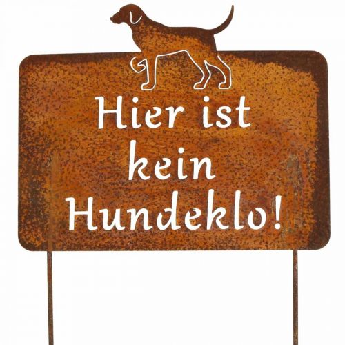 Floristik24 Schild Rost Hundeklo Gartendeko zum Stecken Metalldeko Hund 20cm