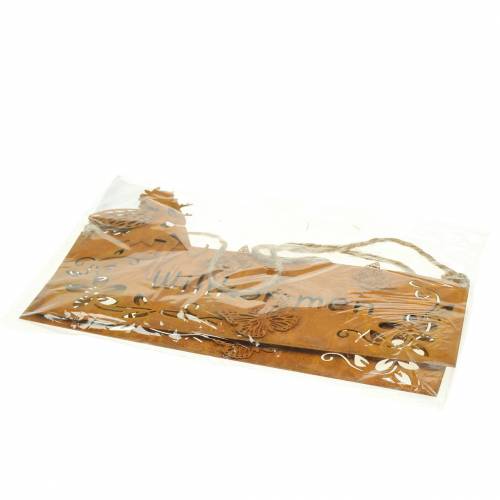 Floristik24 Schild "Willkommen" Metall Rost 25×15,5cm 2St