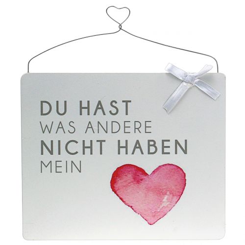 Floristik24 Holzschild zum Aufhängen mit Liebesbotschaft 24cm x 20cm 3St