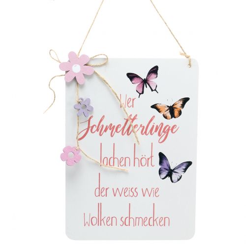 Floristik24 Deko Schild "Schmetterling"  24cm x 17cm 3St