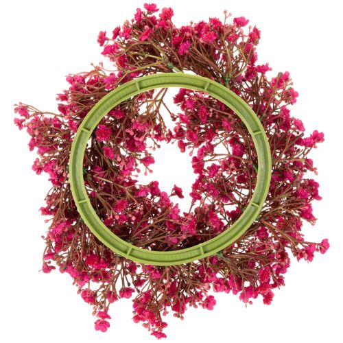 Blumenkranz aus künstlichem Schleierkraut 30 cm Pink-Rot für Innendekoration | Floristik24.ch