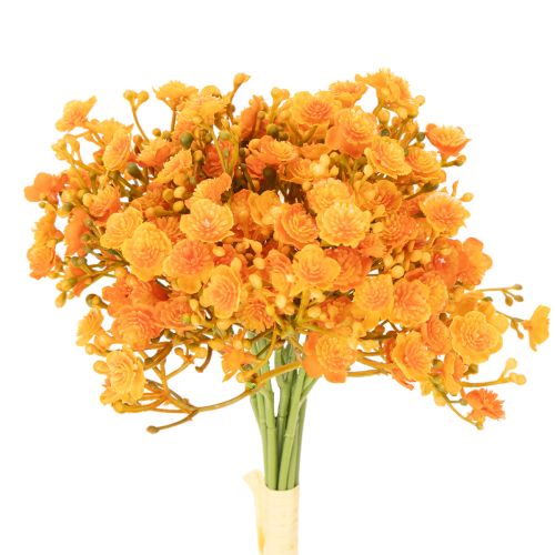 Künstliches Schleierkraut orange Kunststoffzweige 30 cm 10 Stück