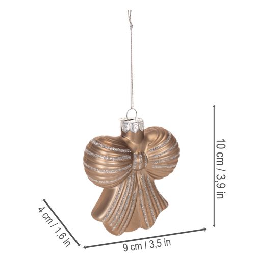 Glas Weihnachtsanhänger Schleifen-Set 10cm in Brauntönen | Floristik24.ch