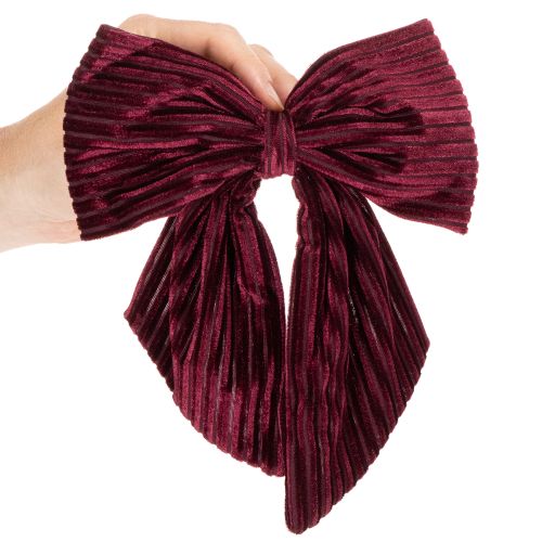 Samtschleifen Rot und Burgunderrot 24 cm Set mit Aufhängung | Floristik24.ch