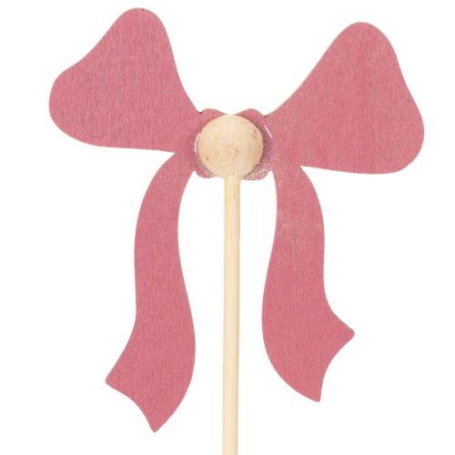 Deko-Schleifen auf Holzstecker 32 cm Rot und Rosa 12-teilig | Floristik24.ch