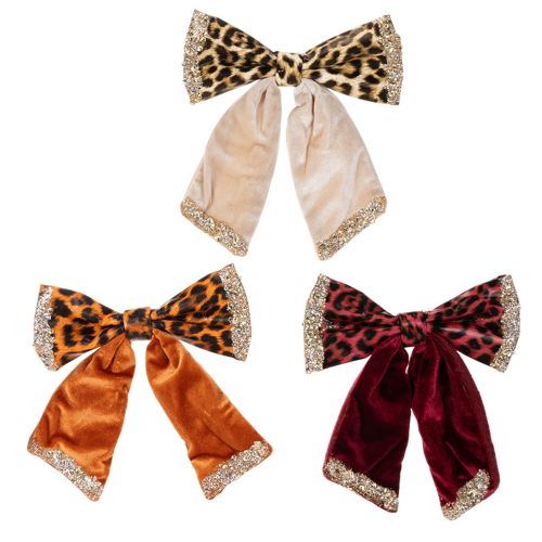 Schleifen-Set mit Leopardenmuster, 20 cm, 3 Stück, Dekoration für Innenräume | Floristik24.ch