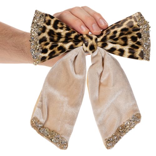 Schleifen-Set mit Leopardenmuster, 20 cm, 3 Stück, Dekoration für Innenräume | Floristik24.ch