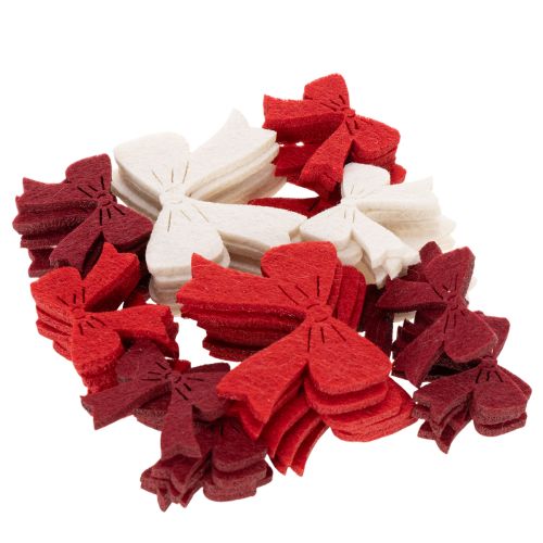Dekoschleifen Holz Rot Weiss Bordeaux 5cm 48er Set | Floristik24.ch